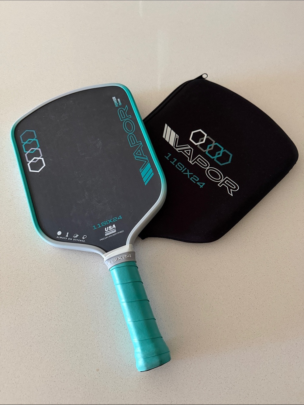 11Six24 Vapor Power Pickleball Paddle in Black & Teal